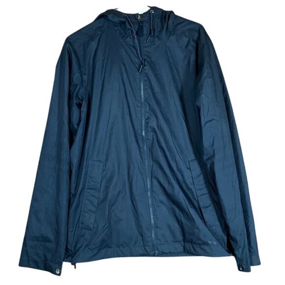 REI Co-Op Mens Jacket Navy Blue Full-Zip Hooded Windbreaker Long Sleeve Small - Picture 1 of 12